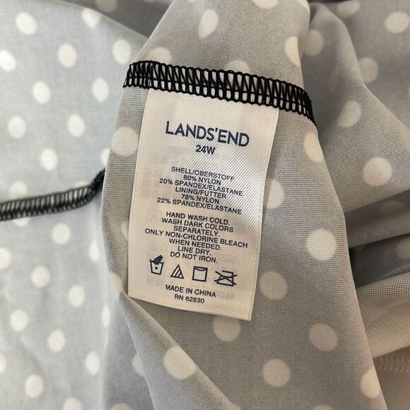 Lands End High Neck Polka Dot Tankini Top 24W - Picture 4 of 4